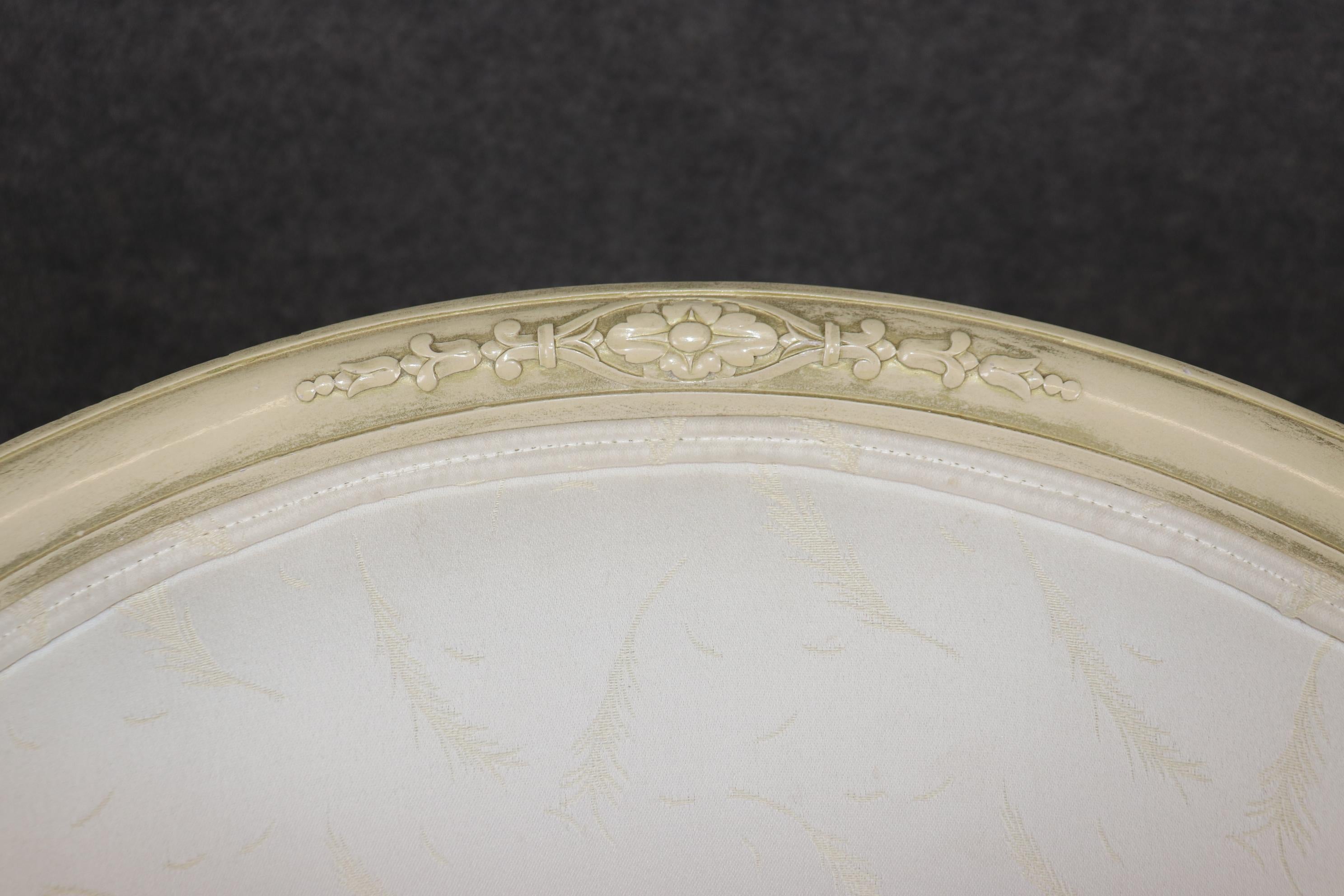 Gorgeous Single Paint DecoratedCarved Swan Tub Style French Empire Bergere Chair 6