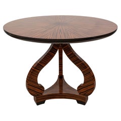 Gorgeous Sleek Round Macassar Ebony Starburst Center Table