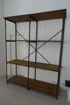 Superbe étagère en bois et fer mince - France:: 1900