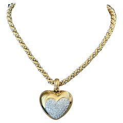 Gorgeous Solid 18 Karat Gold Diamond Heart Anhänger mit Clip-Gerät