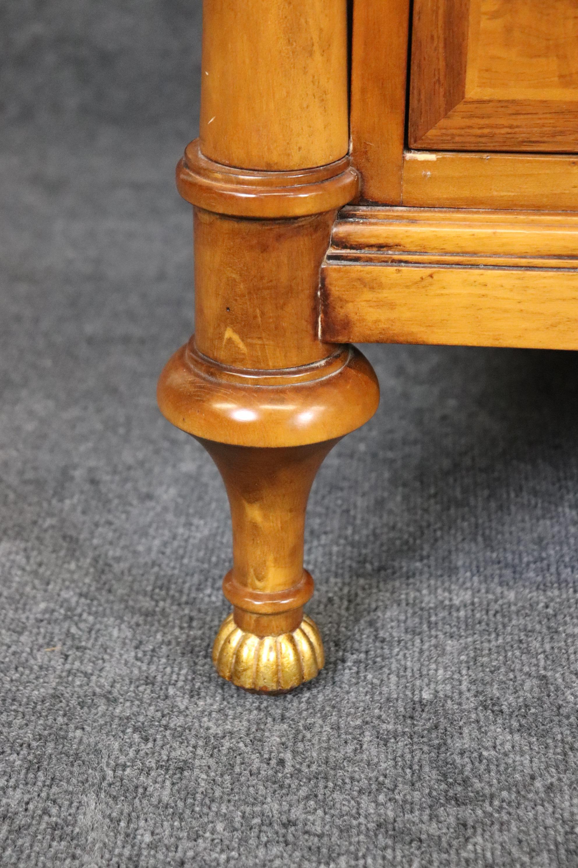 Gorgeous Solid Cherry Signed Francesco Molon Marble Top Butlers Commode Desk  For Sale 4