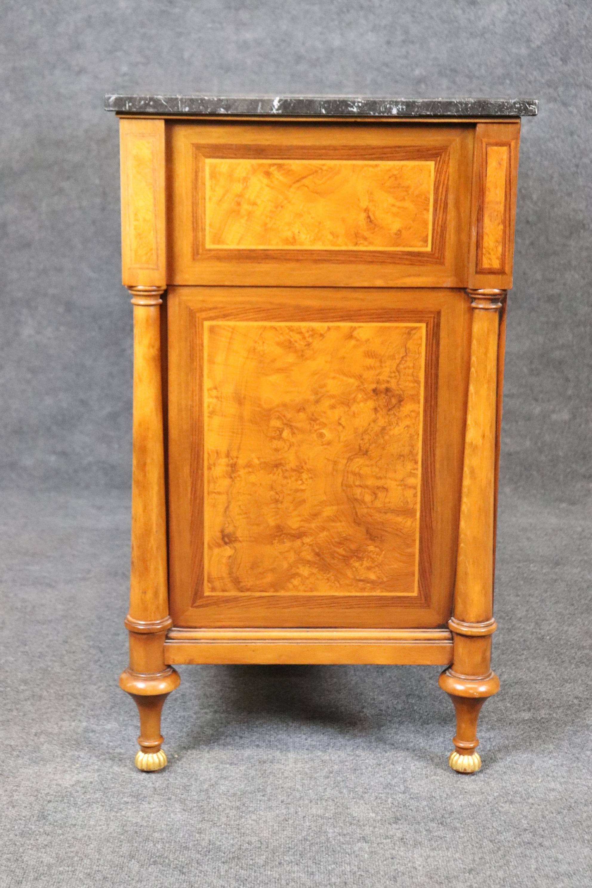 Gorgeous Solid Cherry Signed Francesco Molon Marble Top Butlers Commode Desk  For Sale 2
