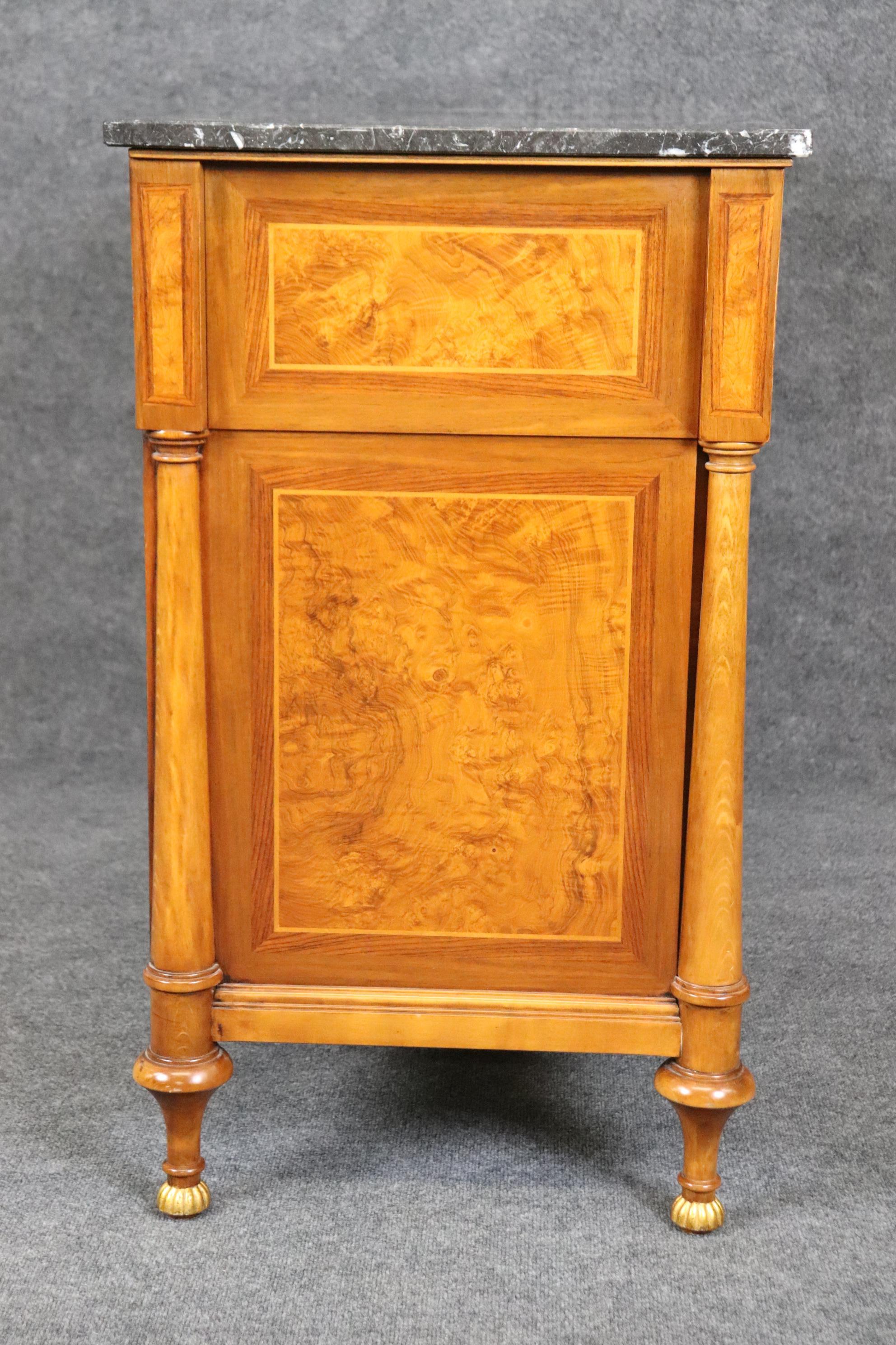 Gorgeous Solid Cherry Signed Francesco Molon Marble Top Butlers Commode Desk  For Sale 3
