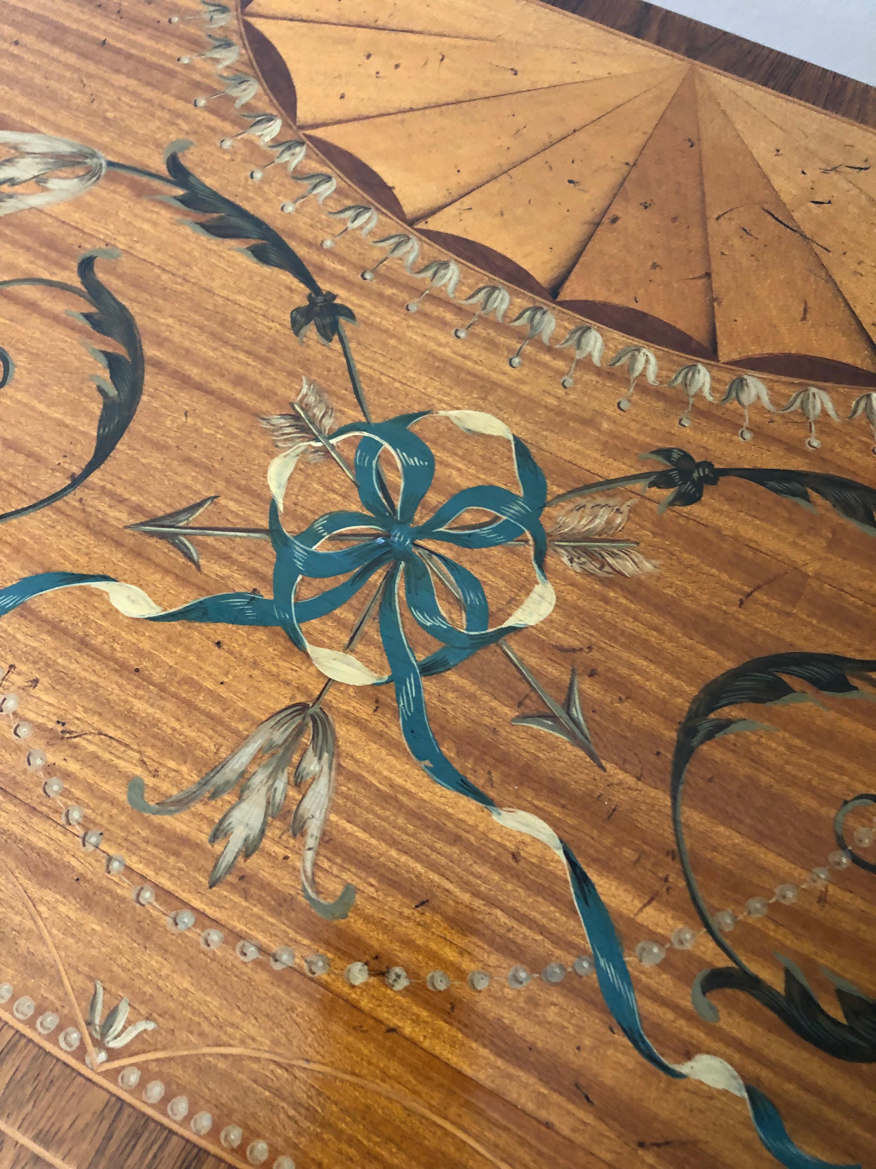 Gorgeous Stately Pair of Adams Style Demilune Console Tables 3