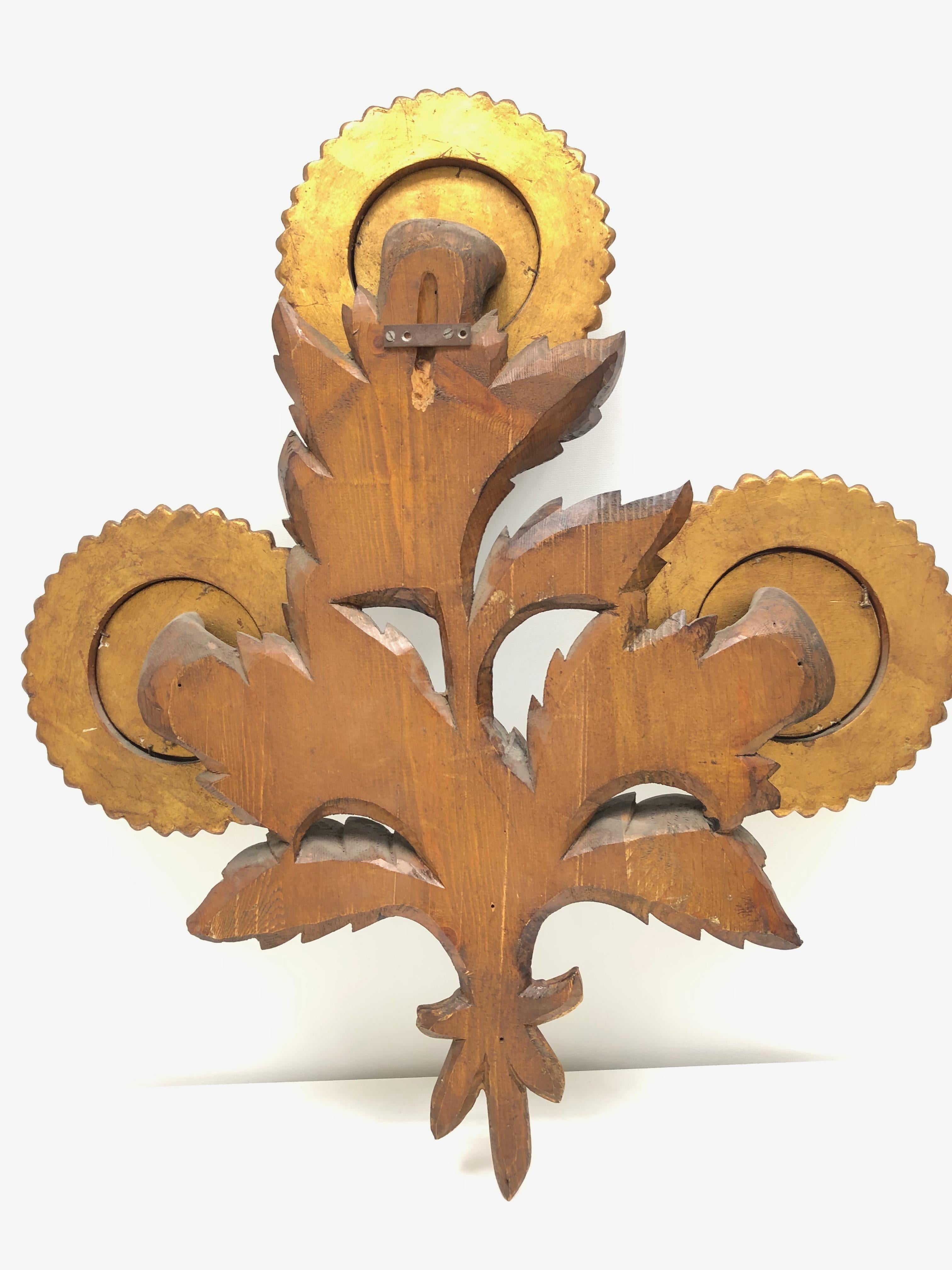 Gorgeous Sunflower Sunburst Gilded Wood Mirror, Toleware Tole Walldecoration 3