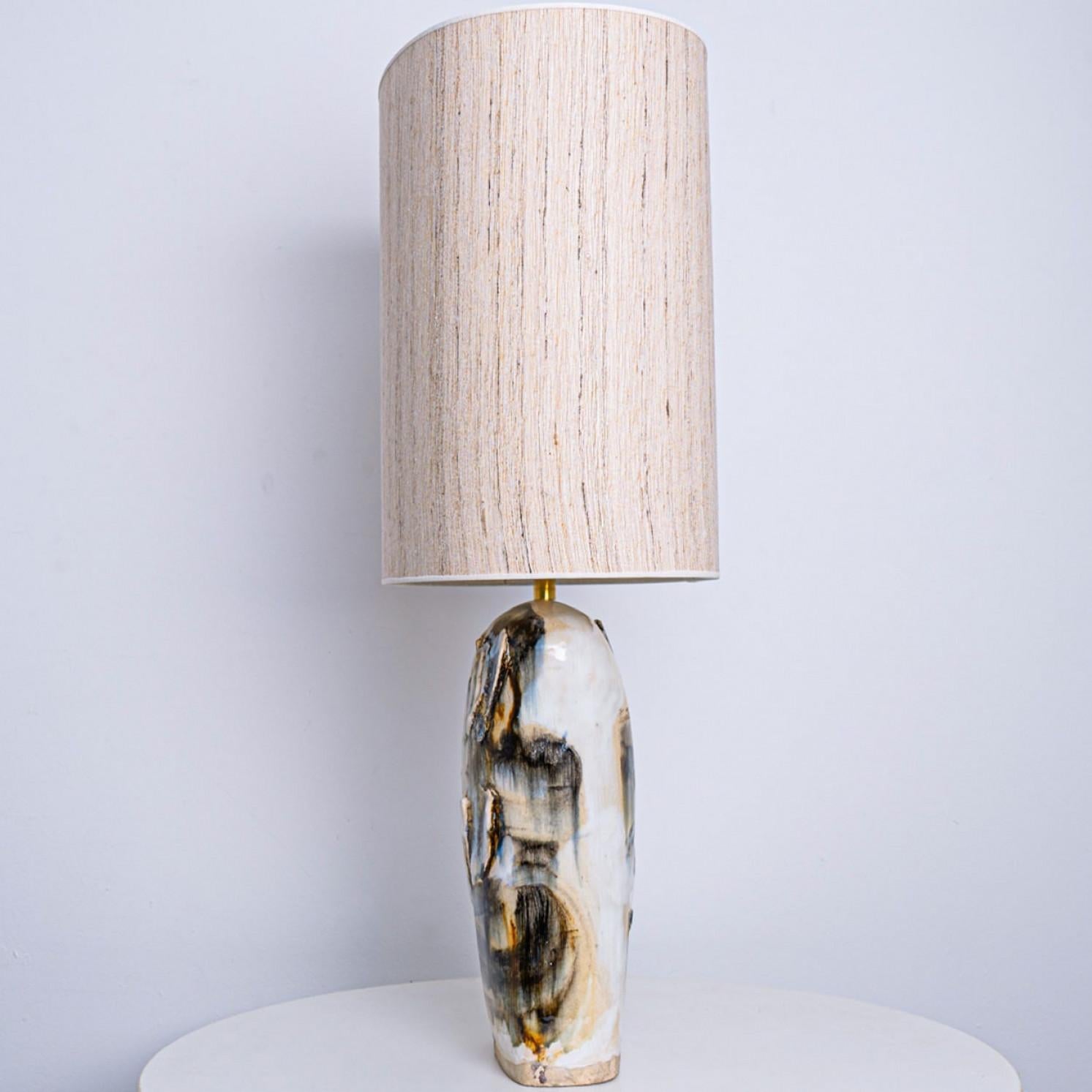 Glazed Gorgeous Table Lamp by Jeppe Hagendorn, Denmark 1960s For Sale