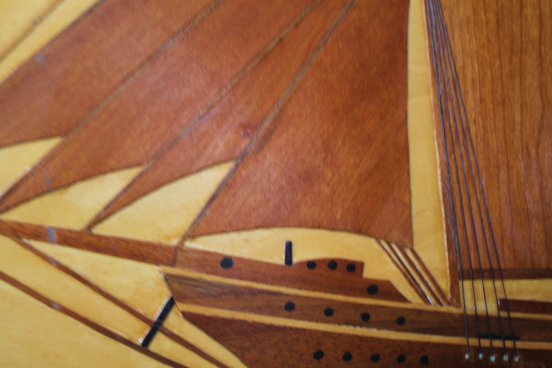 Mid-Century Modern Gorgeous! Teak Wood Carved Ship Wall Art Danish Modern Arts & Crafts Nggaard For Sale