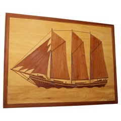 ¡Genial! Arte de Pared de Barco Tallado en Madera de Teca Artes y Oficios Daneses Modernos Nggaard