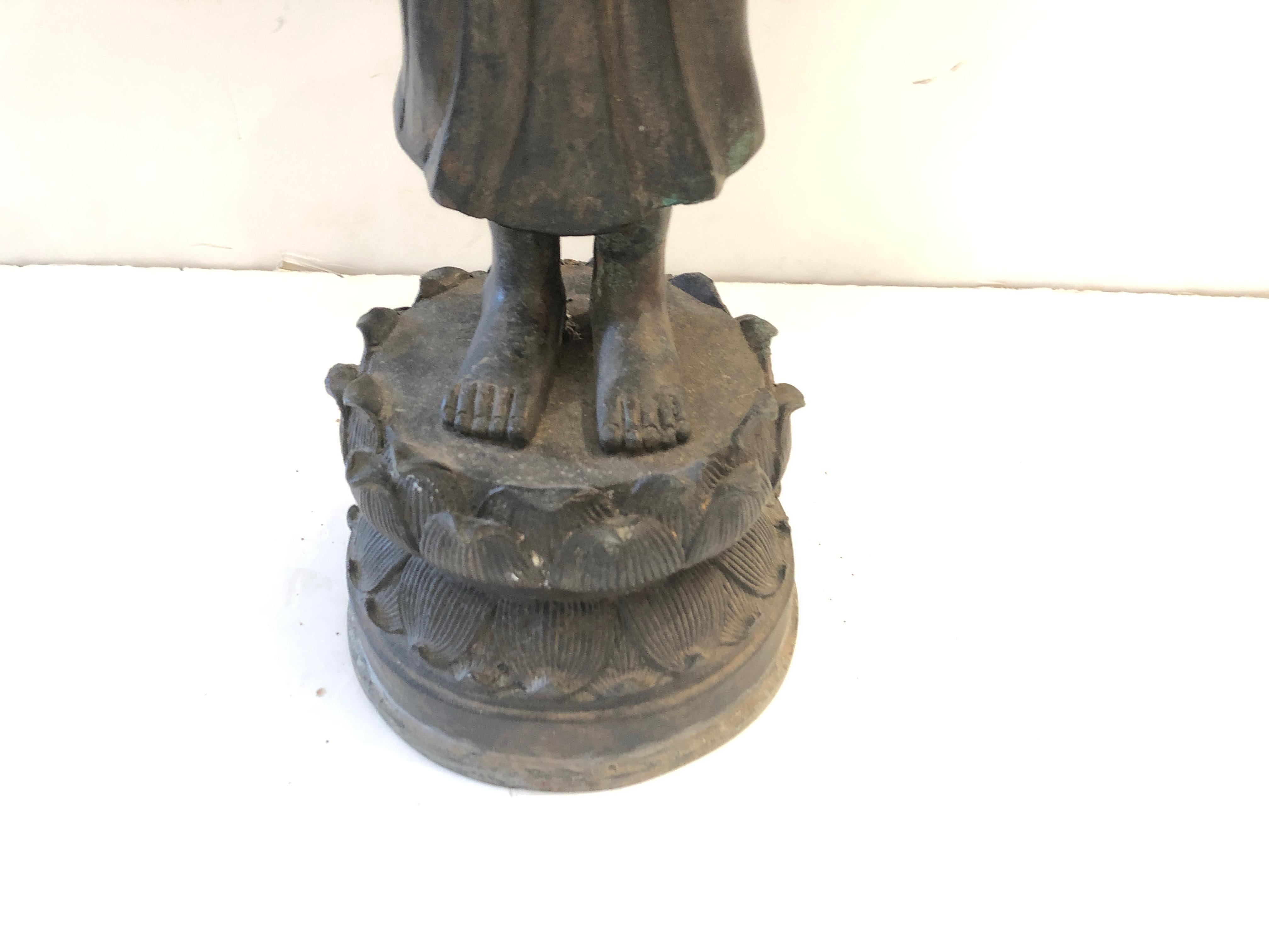 Gorgeous Thai Buddha Bronze Statue In Excellent Condition In Hopewell, NJ