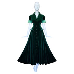 Gorgeous Thierry Mugler FW 1993 Sculptural  Dress Velvet Evening Gown