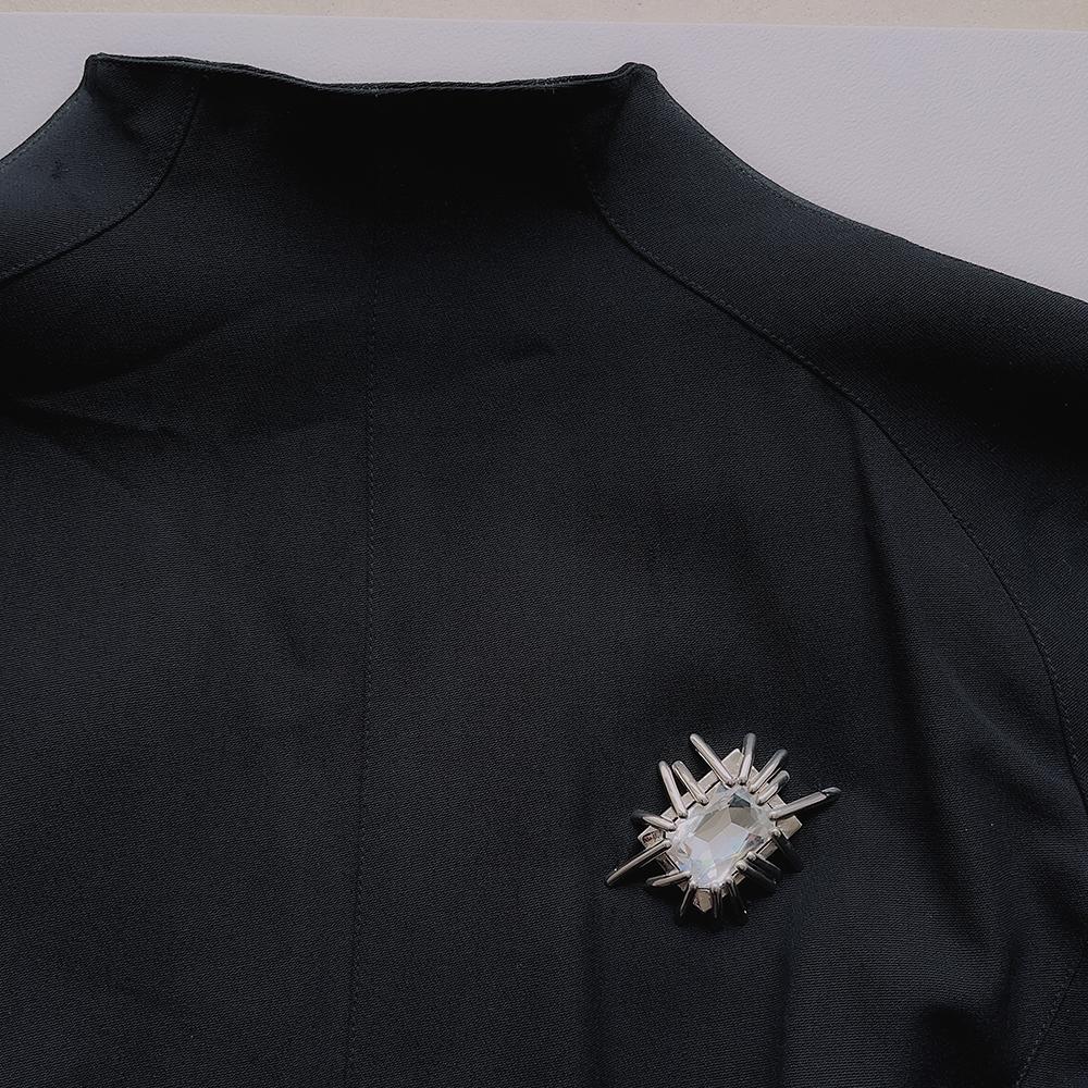 Gorgeous Thierry Mugler Jacket Diamond Jewel Rare Dramatic Black Jacket 7