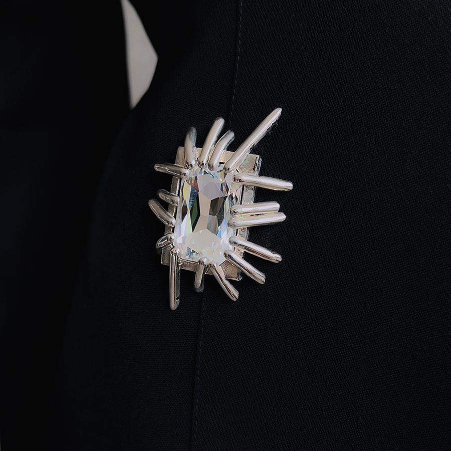 Women's Gorgeous Thierry Mugler Jacket Diamond Jewel Rare Dramatic Black Jacket For Sale