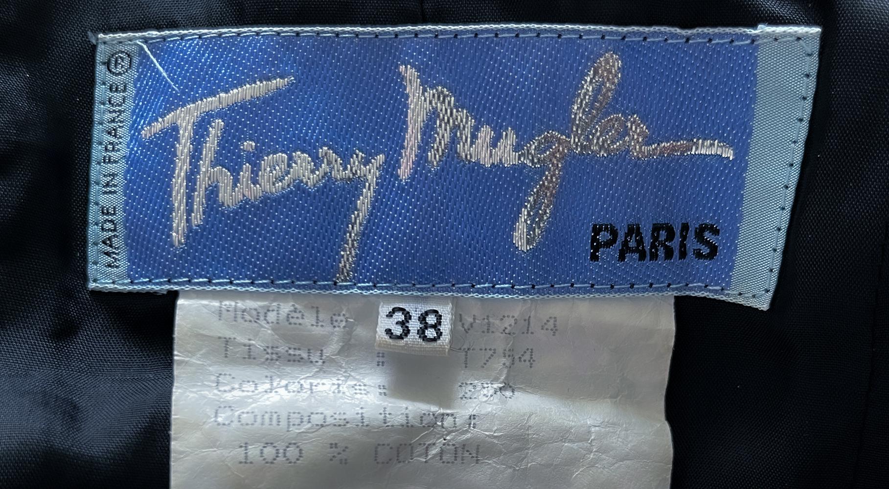 Gorgeous Thierry Mugler Jacket FW 1992 Black Sculptural Silky Satin Details 4