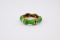 Gorgeous Tiffany Co 18K Gold & Enamel Ring Size 7
