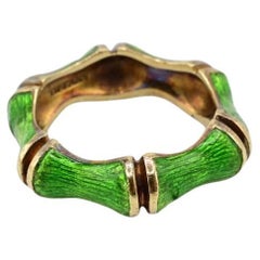 Gorgeous Tiffany Co 18K Gold & Enamel Ring Size 7