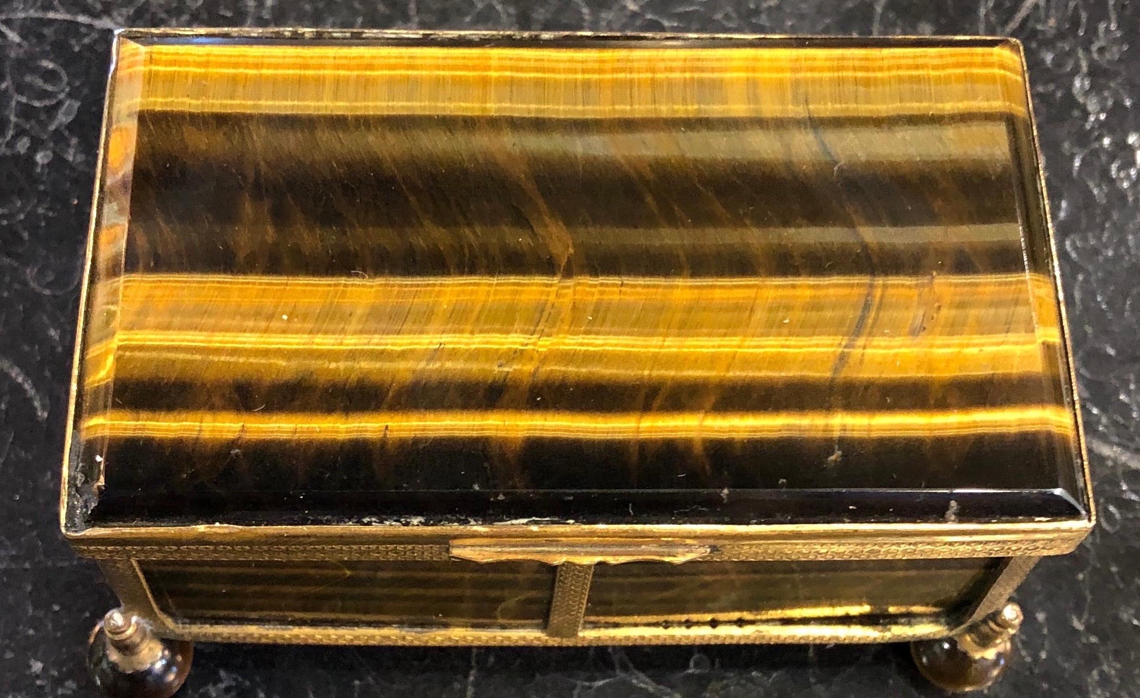 19th Century Gorgeous Tiger's Eye Striped Box