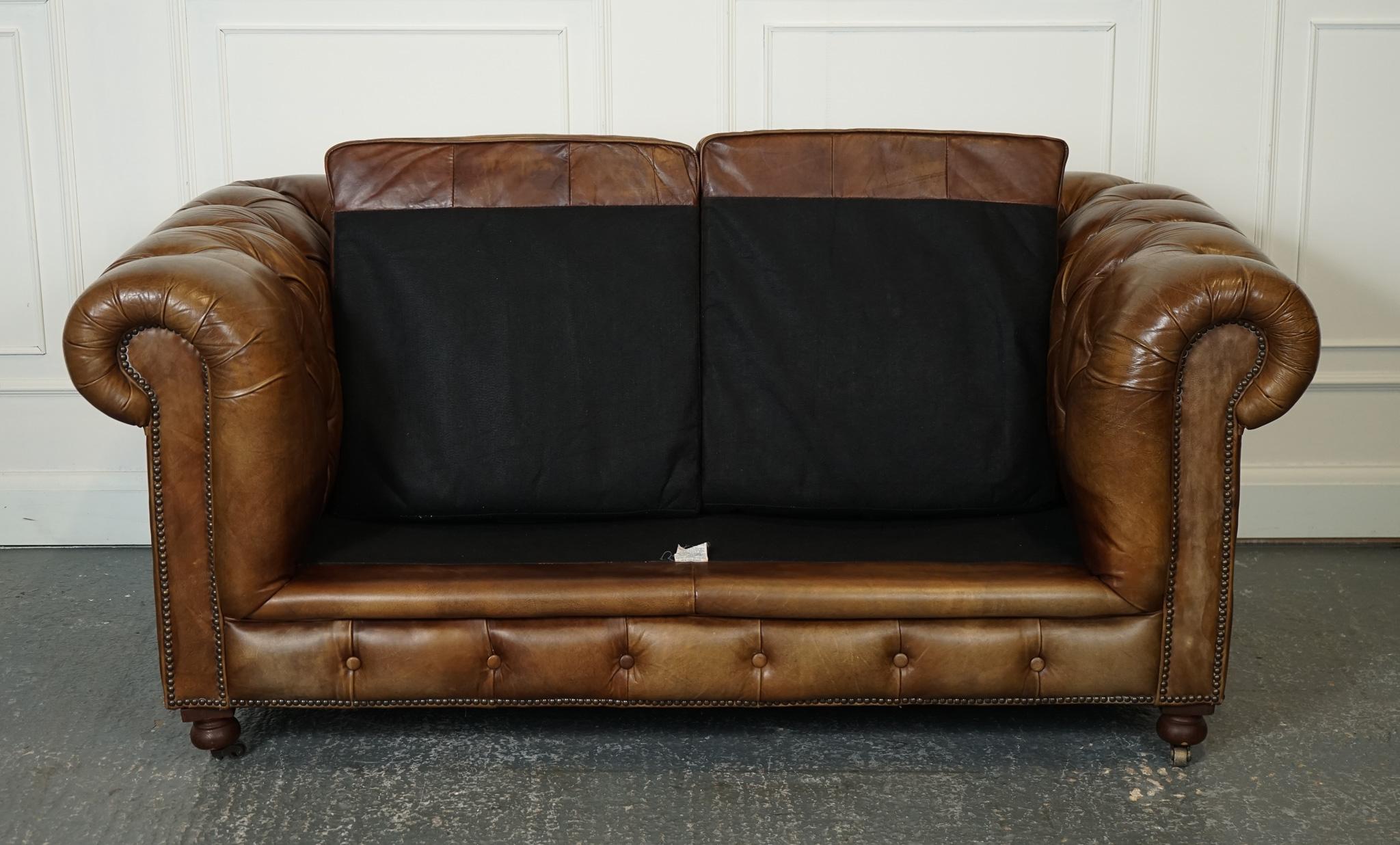 SCHÖNE TIMOTHY OULTON CHESTERFIELD SOFA BY HALO HERiTAGE BROWN LEATHER J1 im Angebot 5