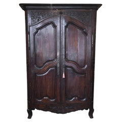 Antique Gorgeous Toile-Lined French Provincial Armoire