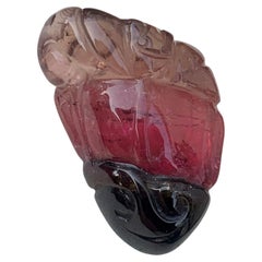 Magnifique tourmaline sculptée tricolore pour collier et bijouterie de 22,25 carats