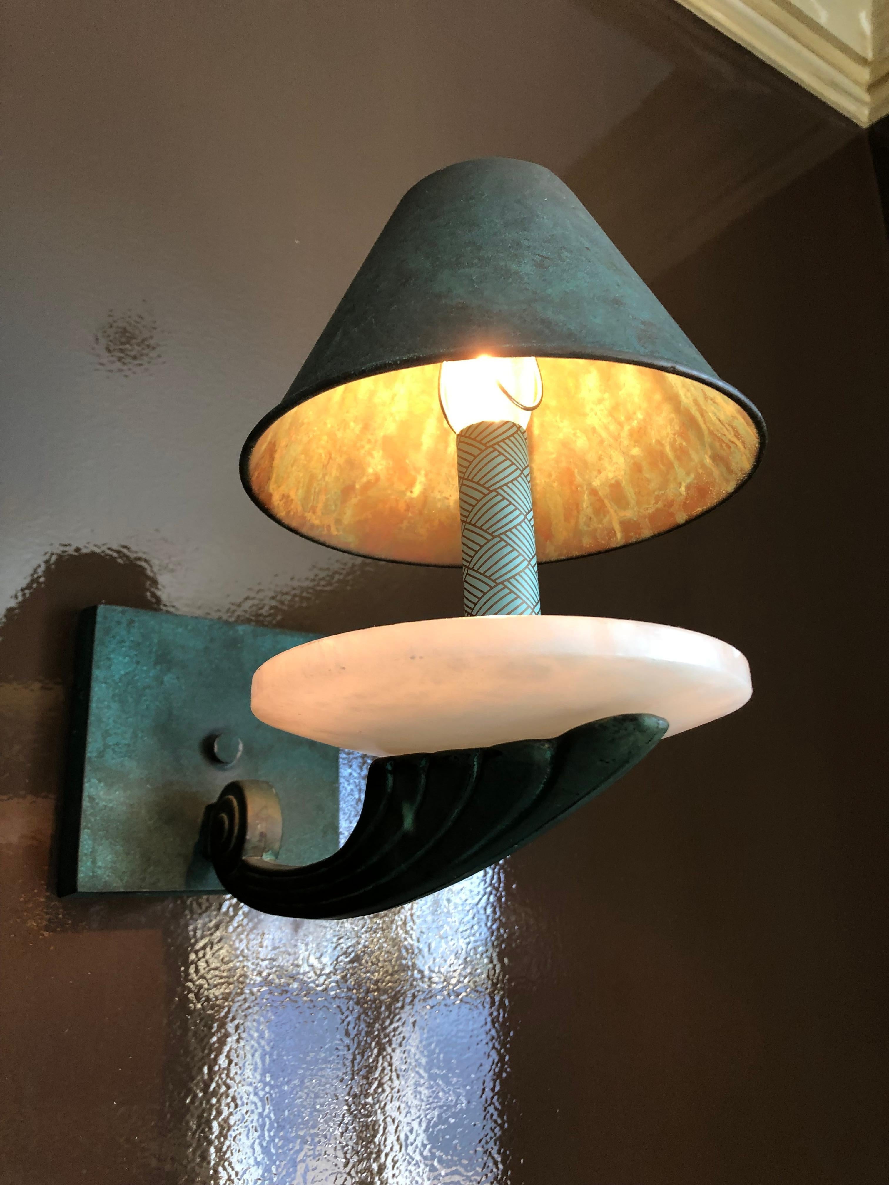 turquoise wall sconce