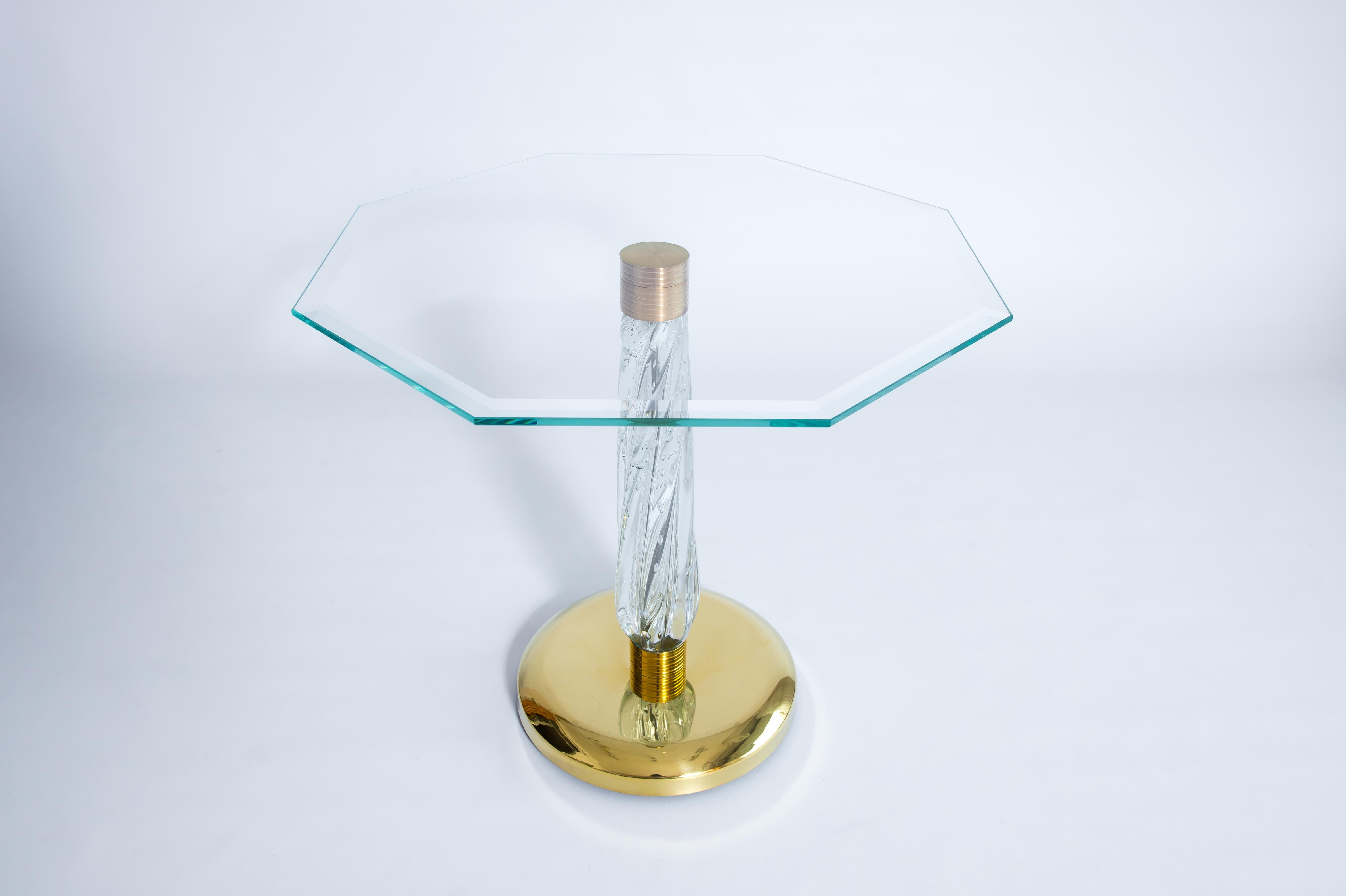 Gorgeous Venetian Cocktail Table in Murano Glass with Bronze Base, 21st Century For Sale 8