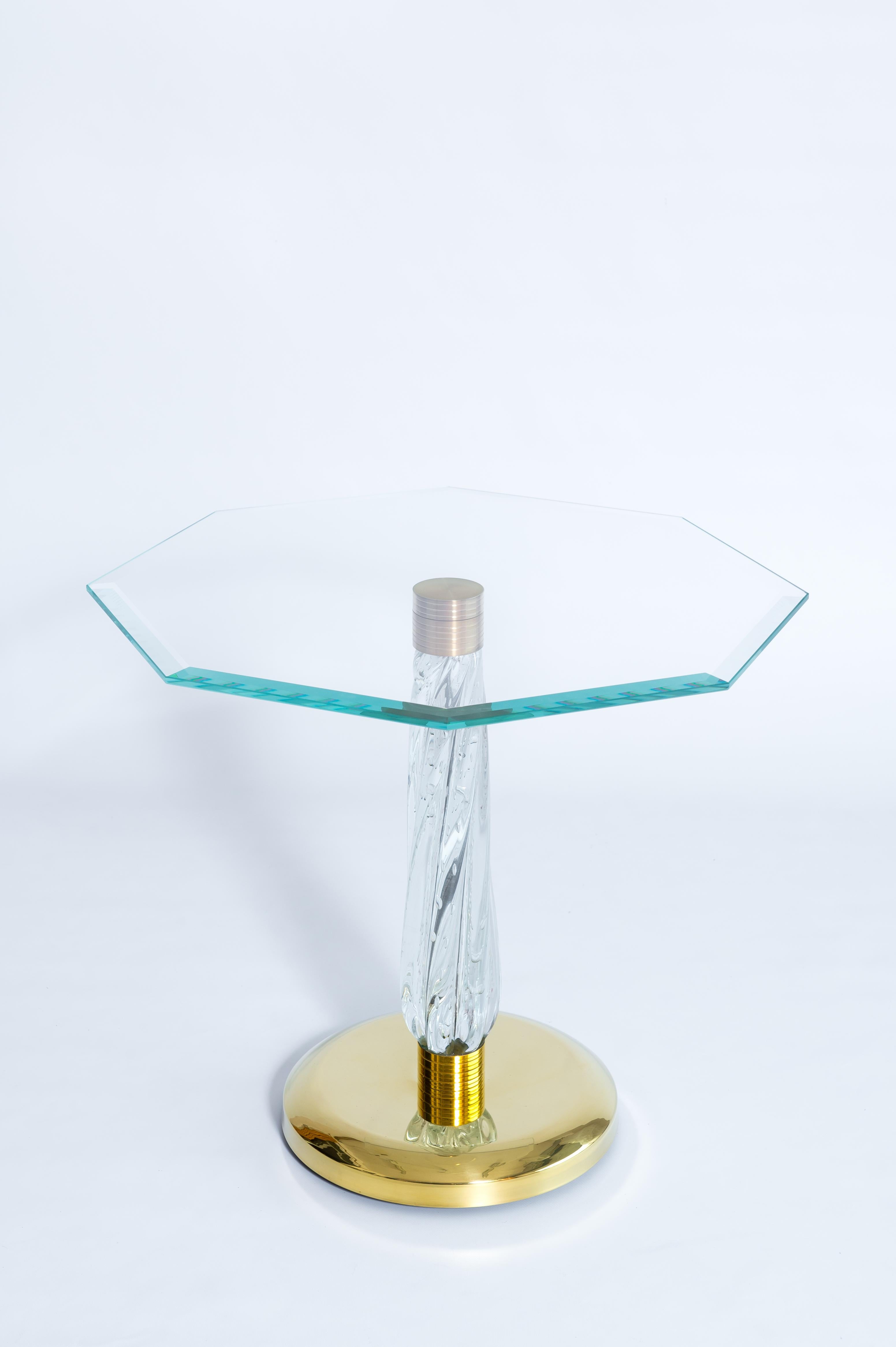 Gorgeous Venetian Cocktail Table in Murano Glass with Bronze Base, 21st Century For Sale 10