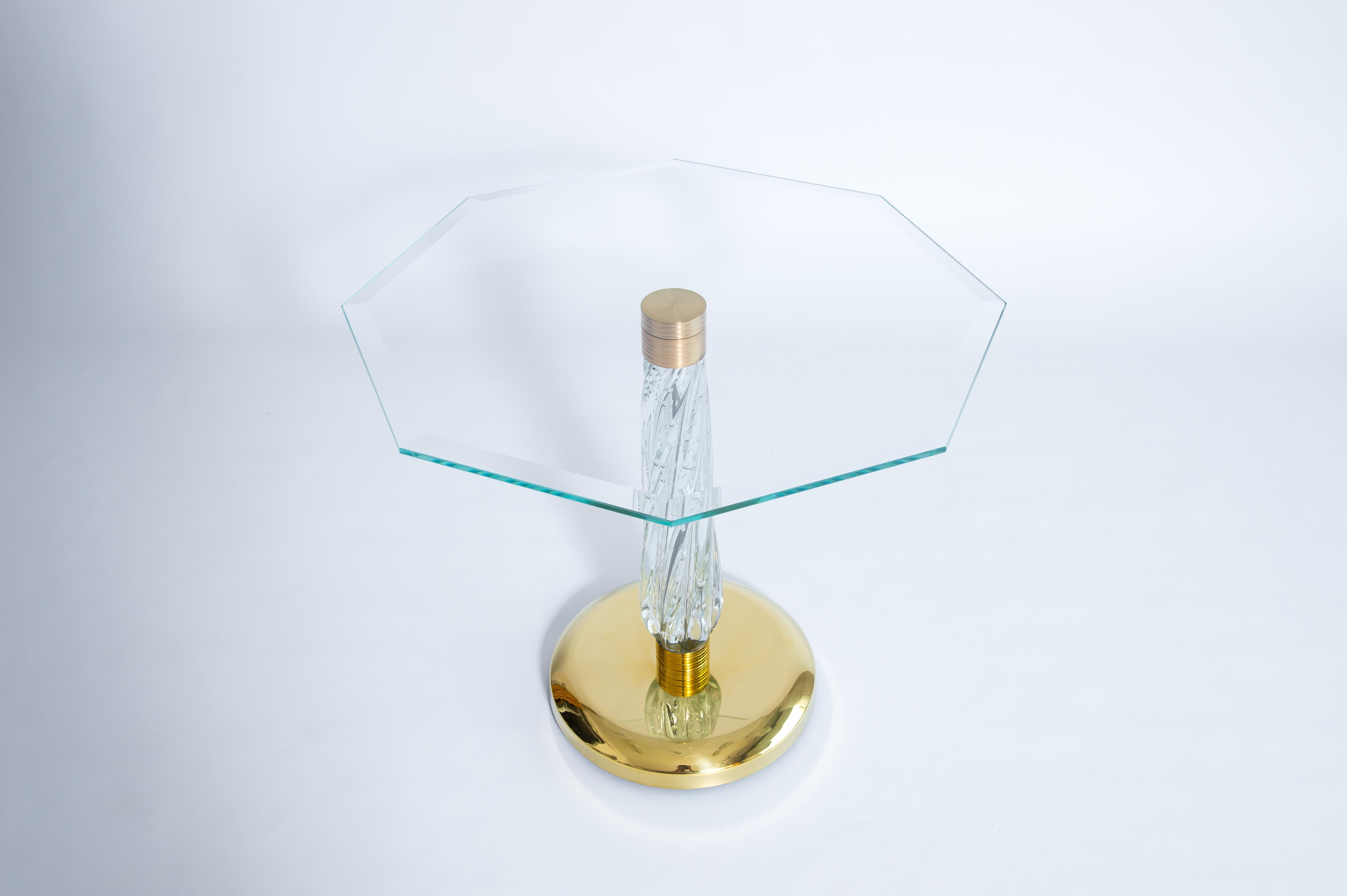 Gorgeous Venetian Cocktail Table in Murano Glass with Bronze Base, 21st Century For Sale 13