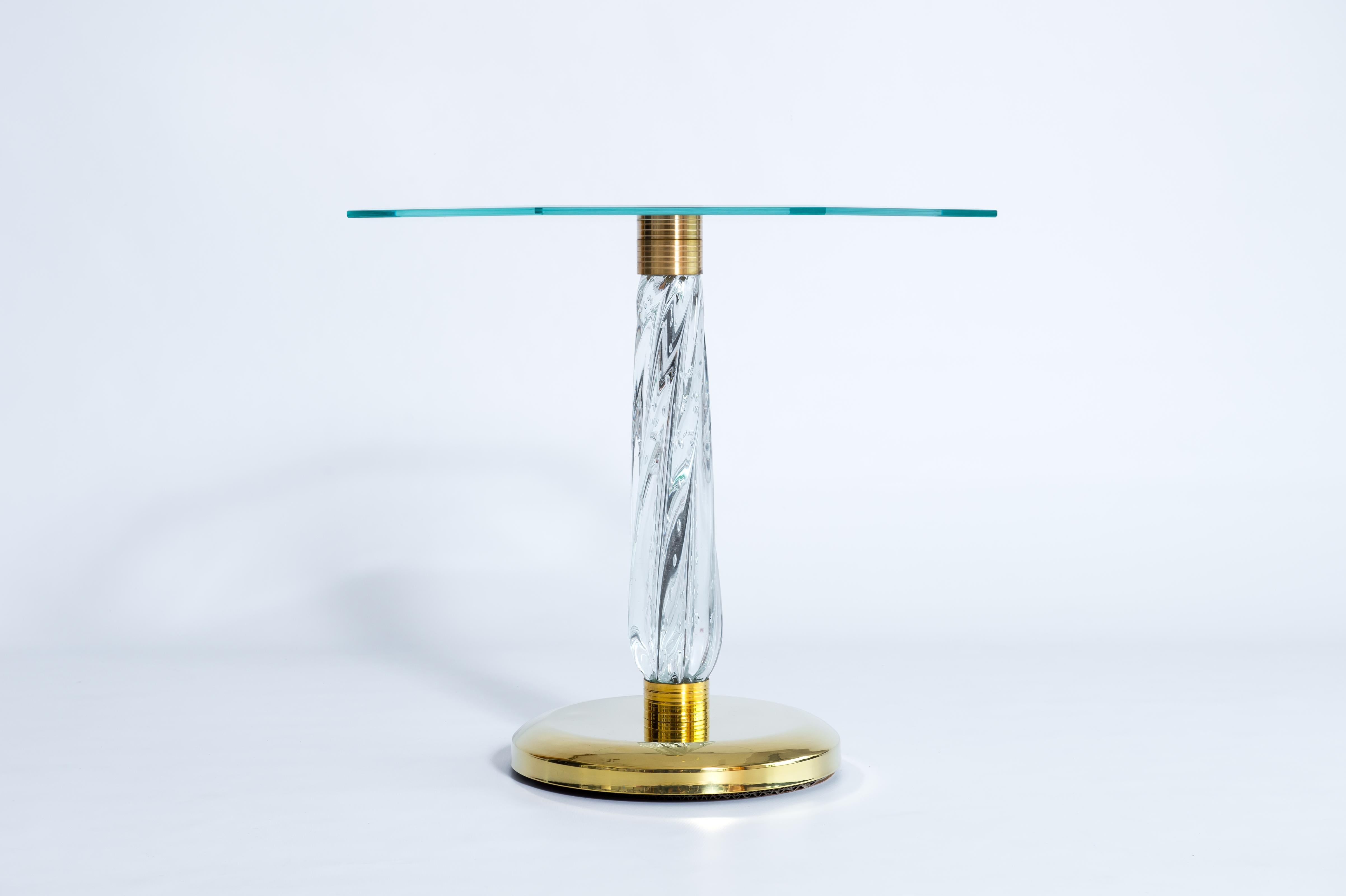 Wunderschöner venezianischer Cocktail Tisch aus Murano Glas mit Bronze Sockel, 21. Jahrhundert (Moderne) im Angebot