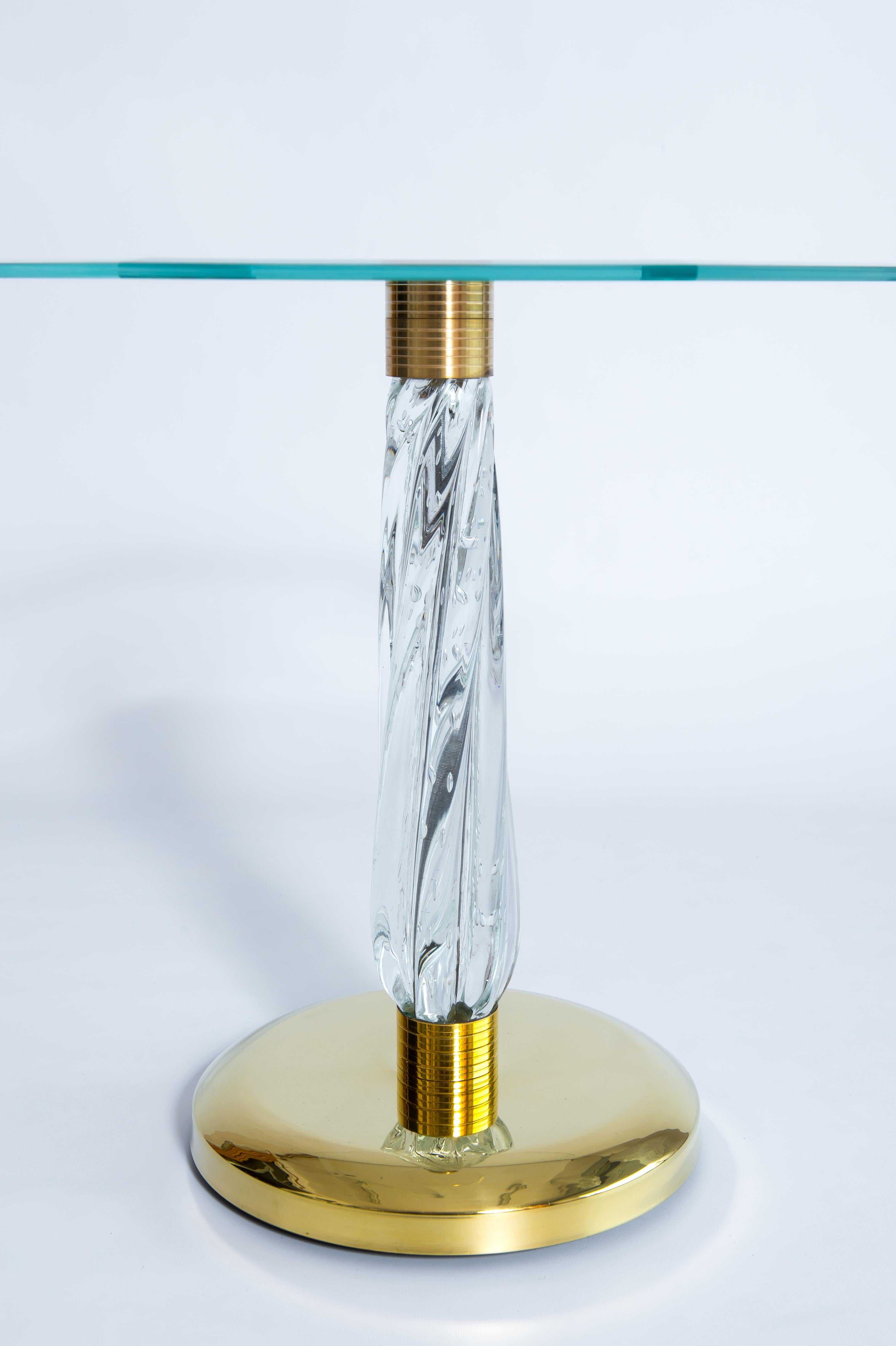 Gorgeous Venetian Cocktail Table in Murano Glass with Bronze Base, 21st Century For Sale 1