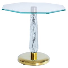 Splendido tavolo da cocktail veneziano in vetro di Murano con base in bronzo, 21° secolo