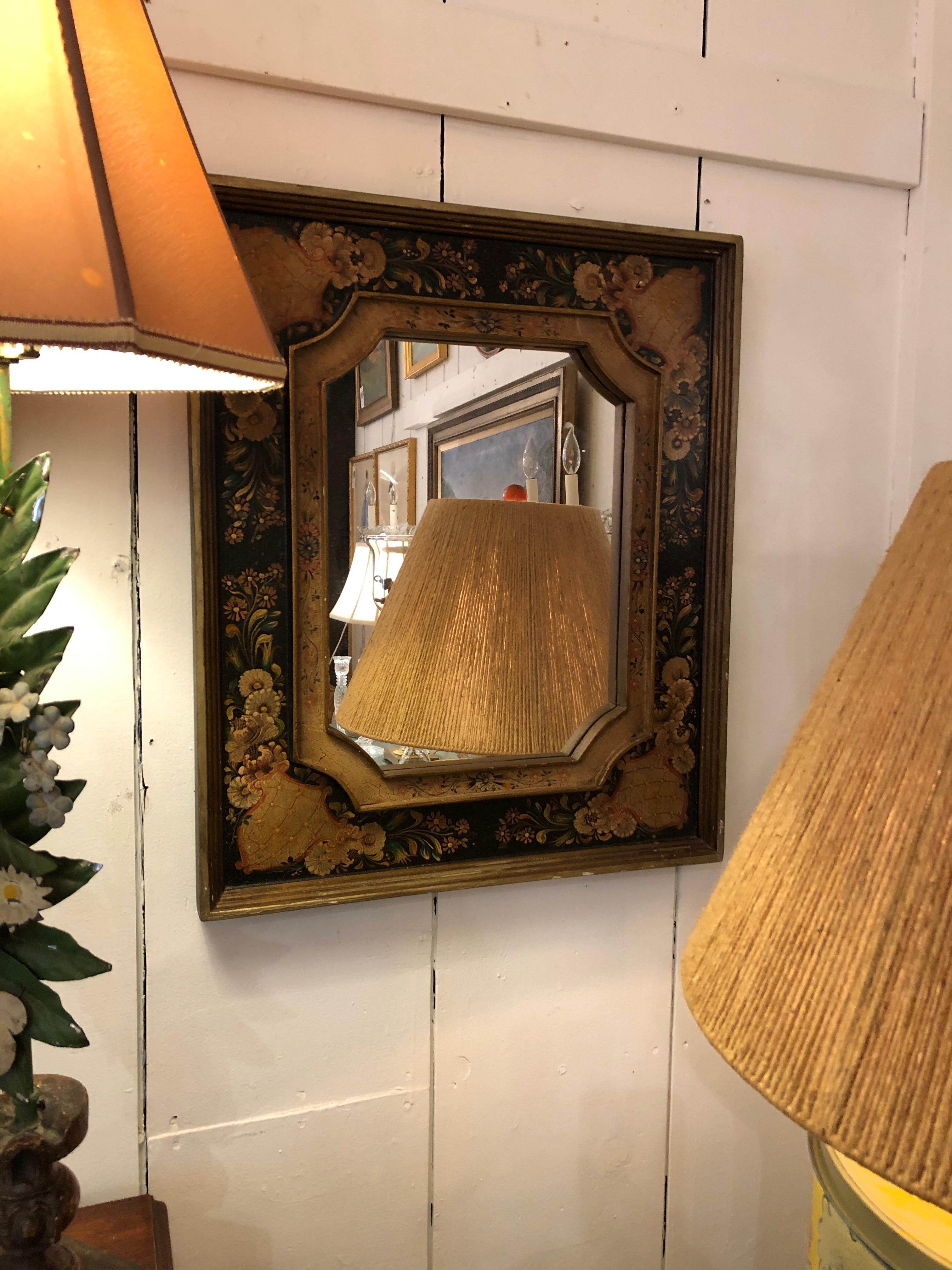 Gorgeous Venetian Hand Painted Rectangular Mirror 2
