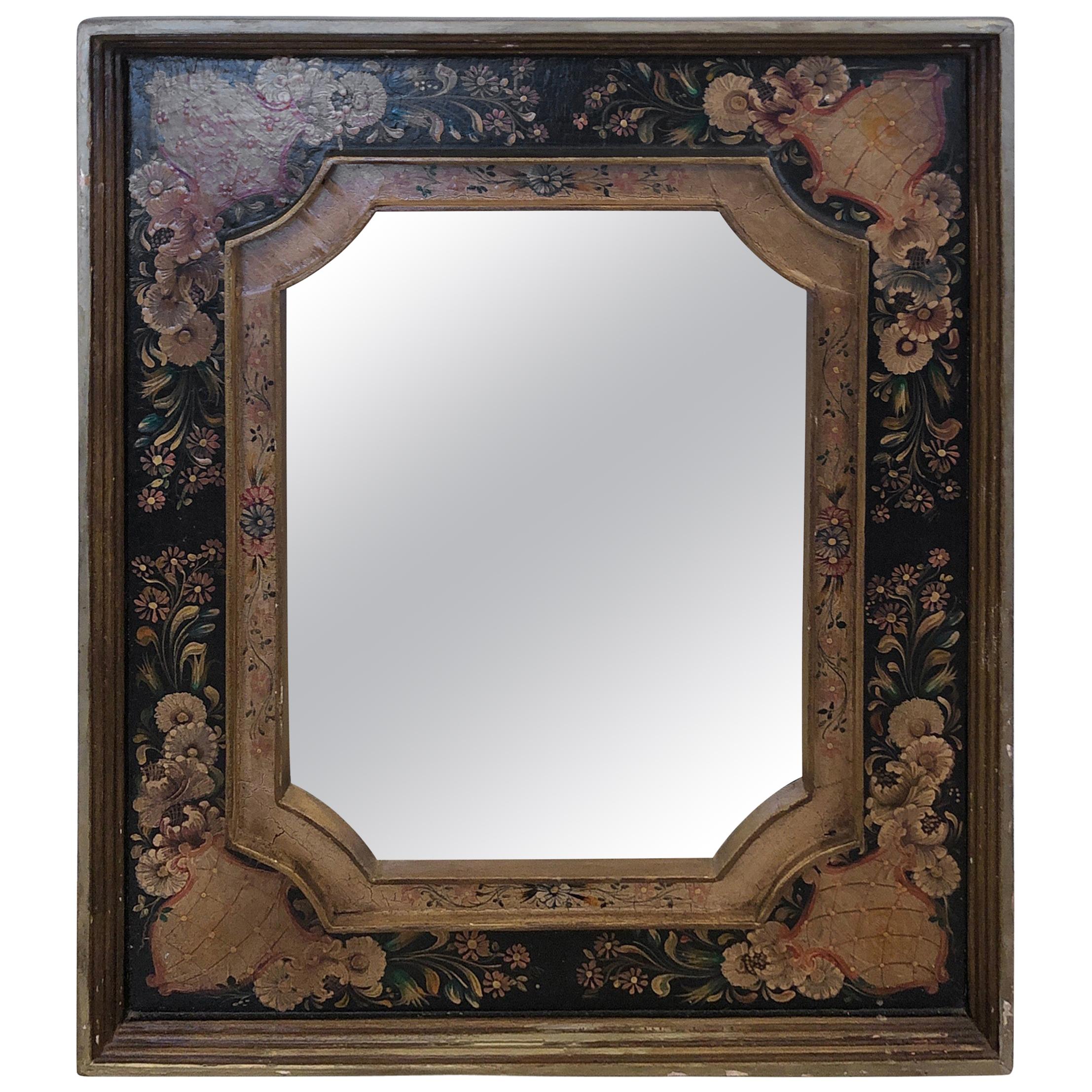 Gorgeous Venetian Hand Painted Rectangular Mirror