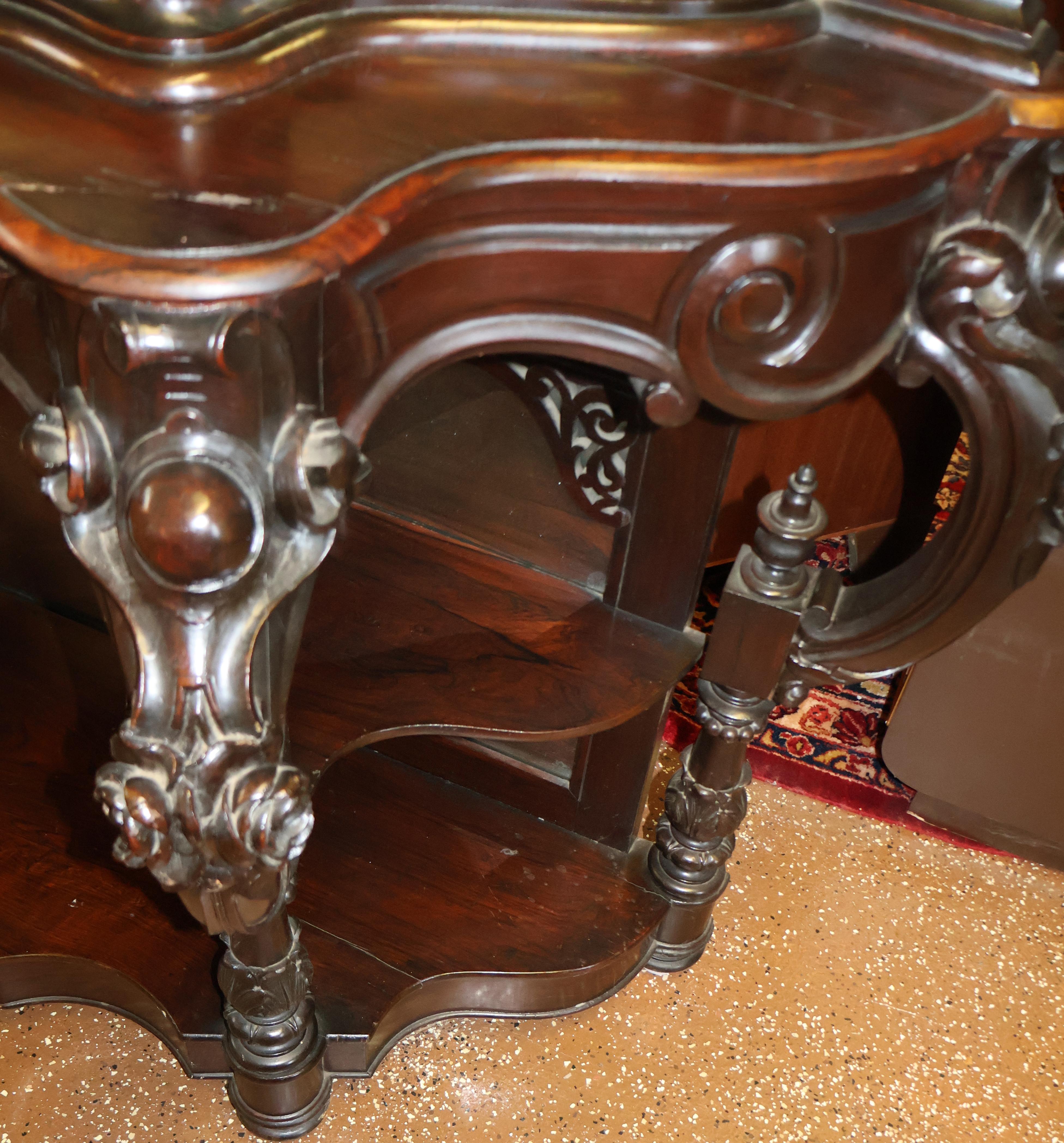 Wunderschöne viktorianische Rosenholz-Etagere aus dem 19. Jahrhundert ATTR Thomas Brooks Brooklyn NY im Angebot 7