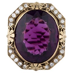 Gorgeous Antique Amethyst and Diamond Ring