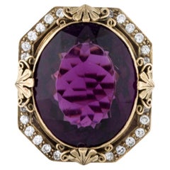 Gorgeous Vintage Amethyst and Diamond Ring