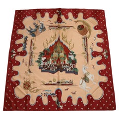 Precioso Pañuelo Vintage Asiático de Seda Tailandesa