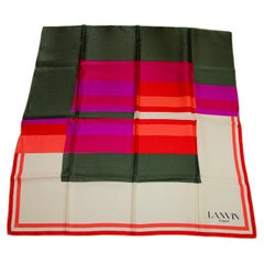 Gorgeous Vintage Carre Silk Scarf Lanvin Paris 70's