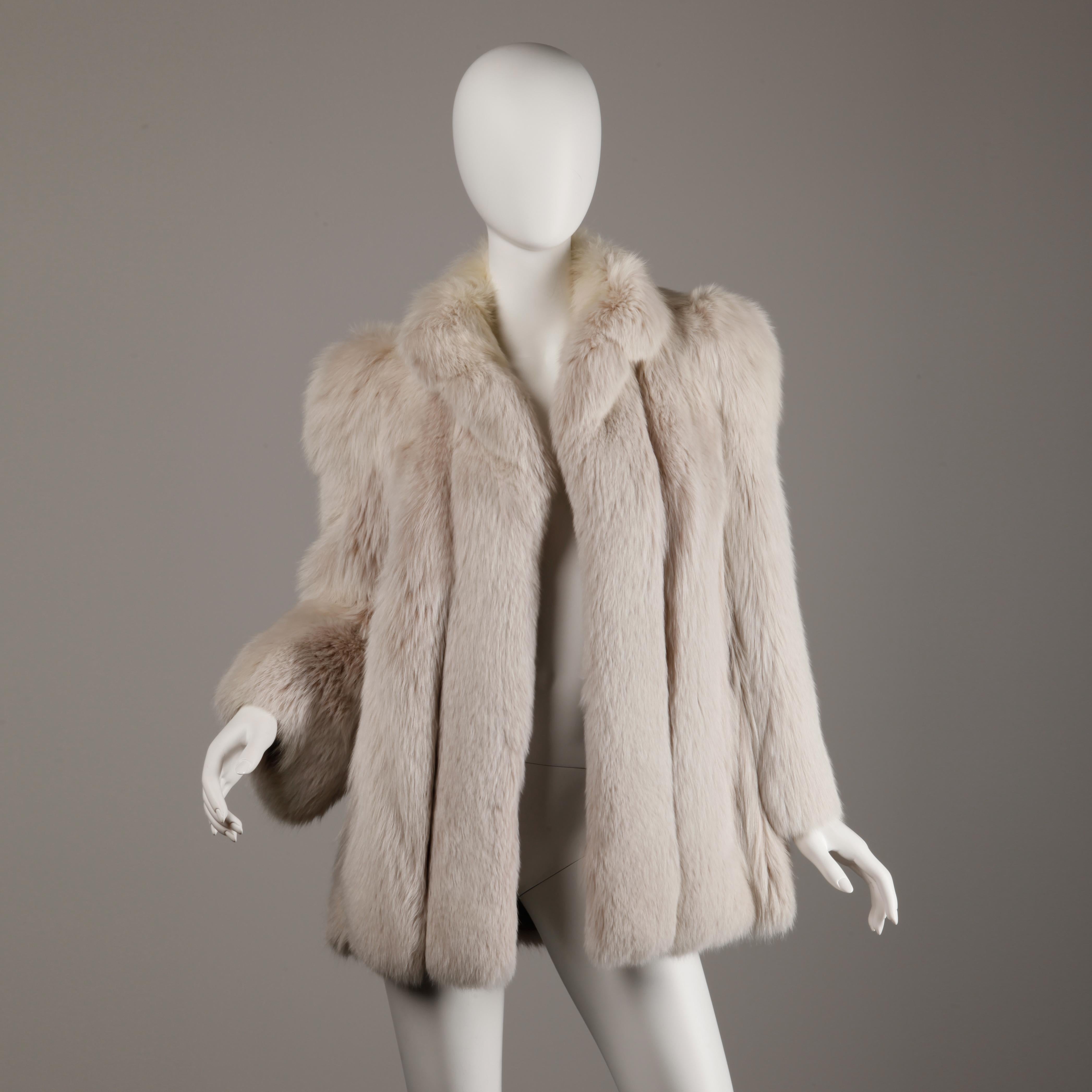 Brown Gorgeous Vintage Chubby Arctic Fox Fur Coat/ Jacket