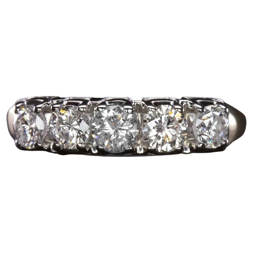Round Brilliant Cut Vintage Diamond Band Ring