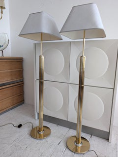 Gorgeous vintage gold & chrome floor lamps, Germany 1980s. 1 available