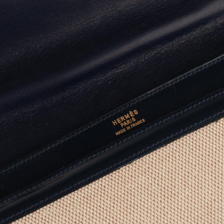 Gorgeous Vintage Hermès bi-material and bi-color handbag (calfskin and ...