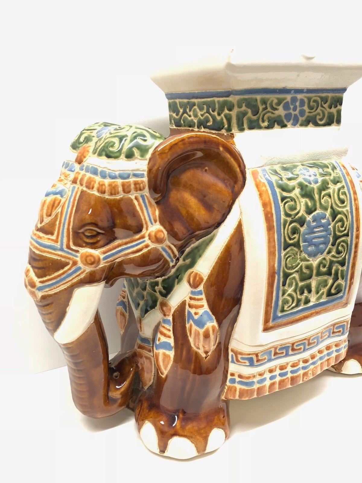 vintage ceramic elephant plant stand