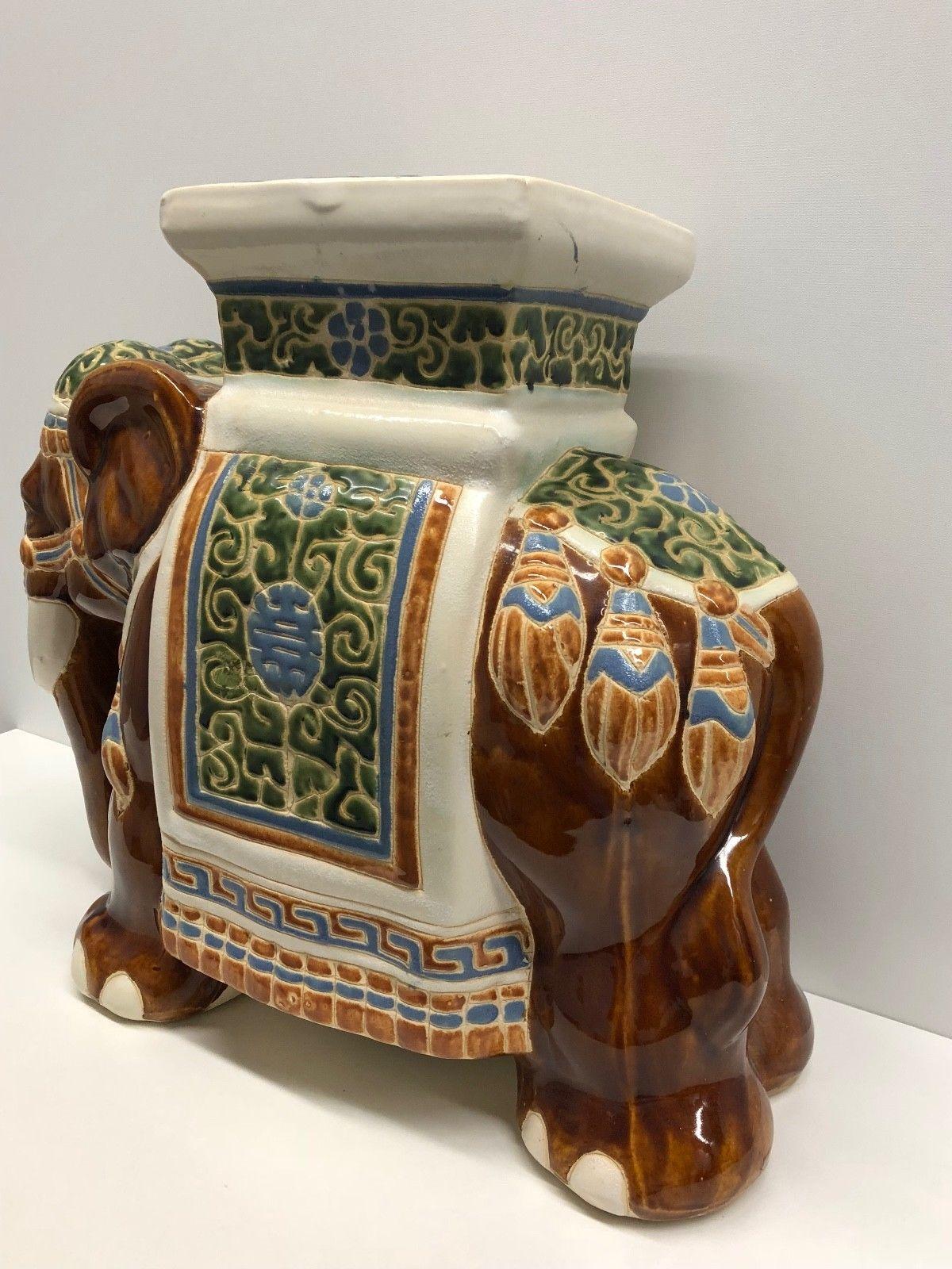 vintage elephant plant stand