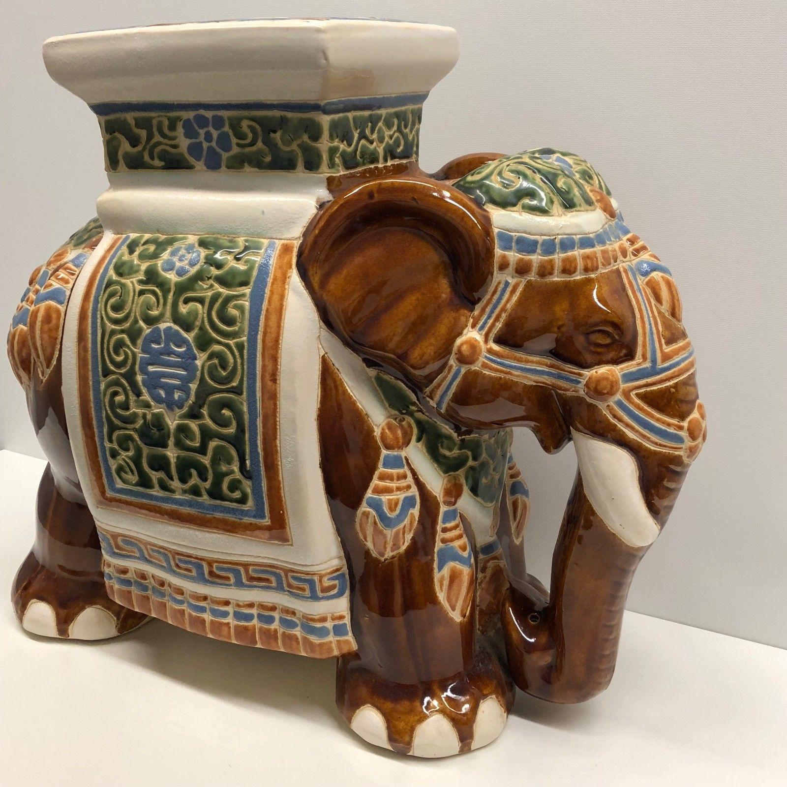 German Gorgeous Vintage Hollywood Regency Chinese Elephant Garden Plant Stand