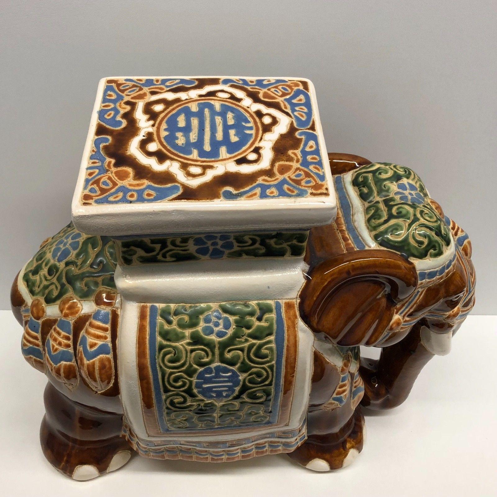 Mid-20th Century Gorgeous Vintage Hollywood Regency Chinese Elephant Garden Plant Stand