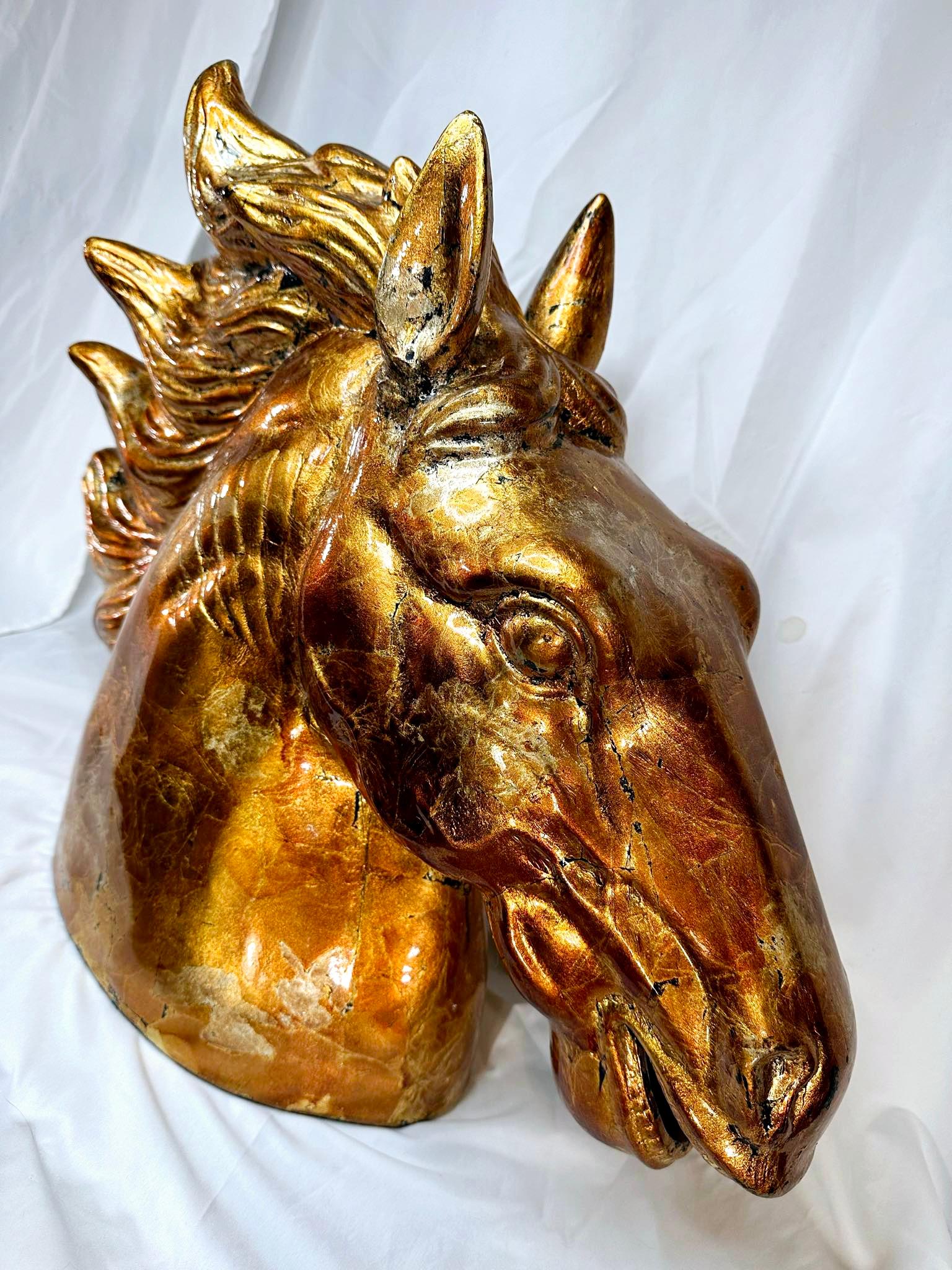 Unknown Gorgeous Vintage Horse Head Sculpture For Sale