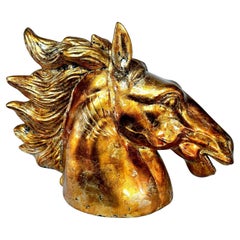 Superbe sculpture vintage de tête de cheval
