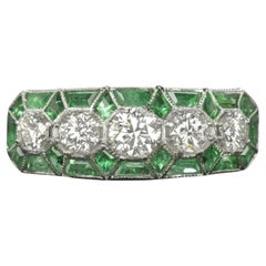 Gorgeous  Diamond and Emerald Cocktail Ring