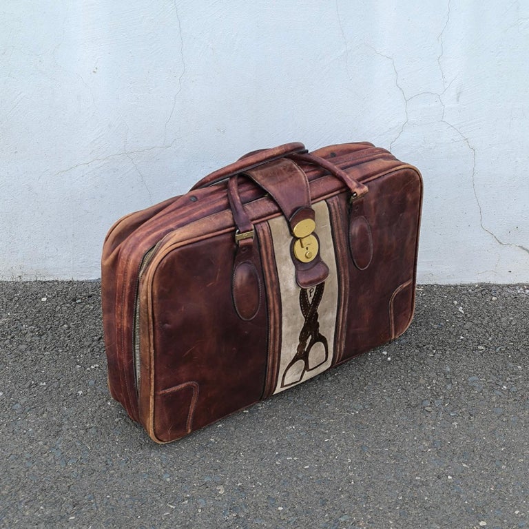 Splendida valigia in pelle Valigeria Principe vintage, borsa da