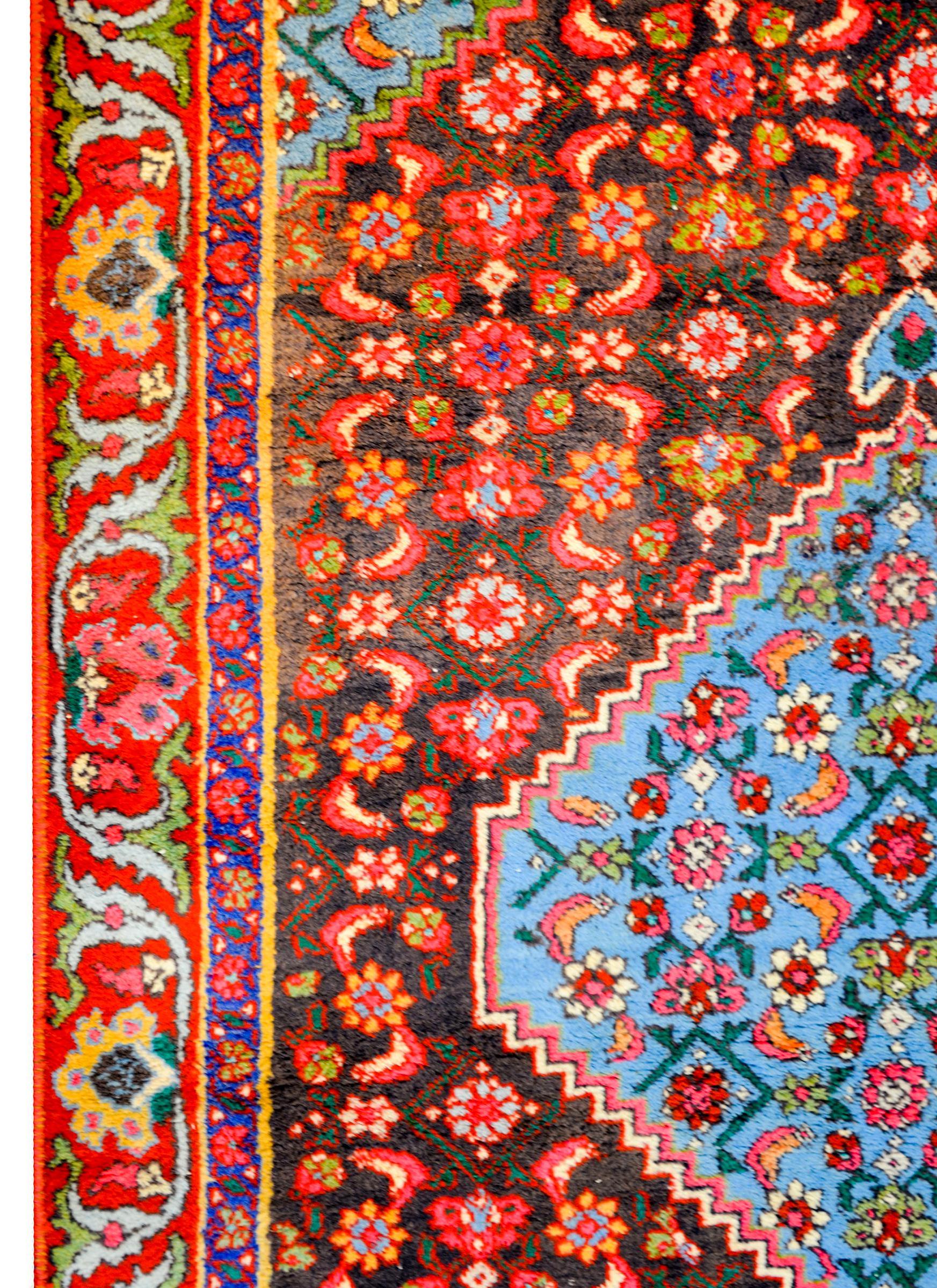 Wool Gorgeous Vintage Mid-20th Century Hamadan Rug